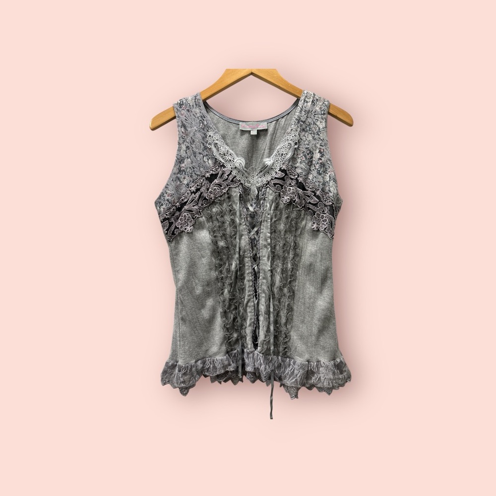 Pretty Angel Grey Corset Blouse